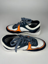 Load image into Gallery viewer, Chanel Classic Trainers Blue Grey White Orange Size 35.5EU