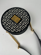 Load image into Gallery viewer, Balmain 1945 Disco Monogram Jacquard Round Bag Black White