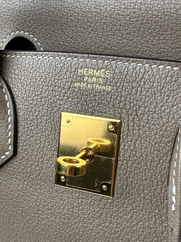 Hermes Birkin 30 Evercolor Leather Etoupe GHW