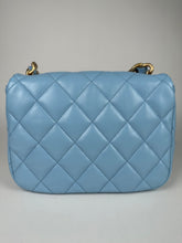 Load image into Gallery viewer, Chanel Lambskin Quilted Lacquered Chain Flap Bag Blue