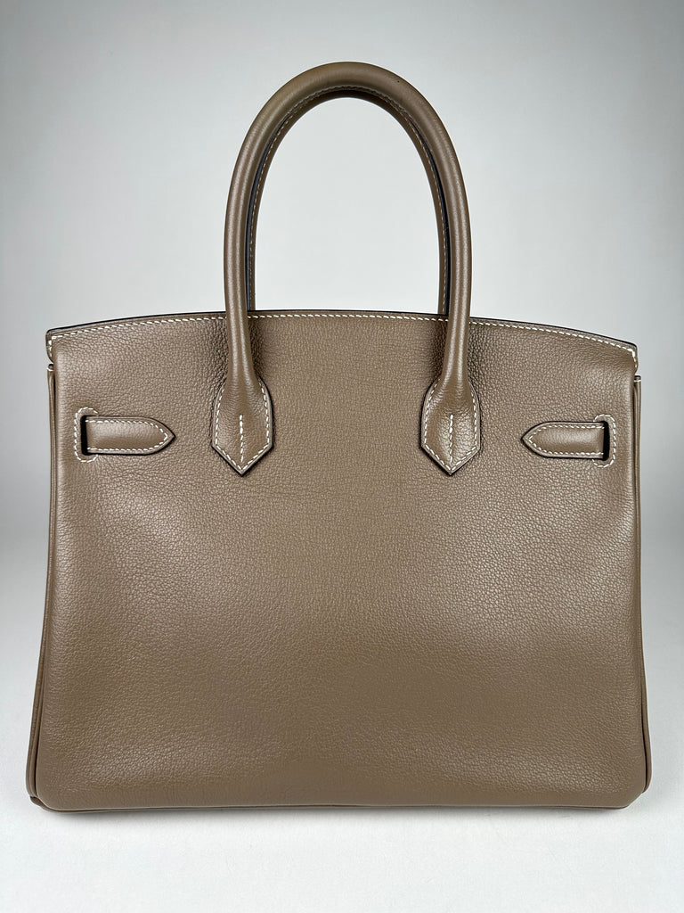 Hermes Birkin 30 Evercolor Leather Etoupe GHW