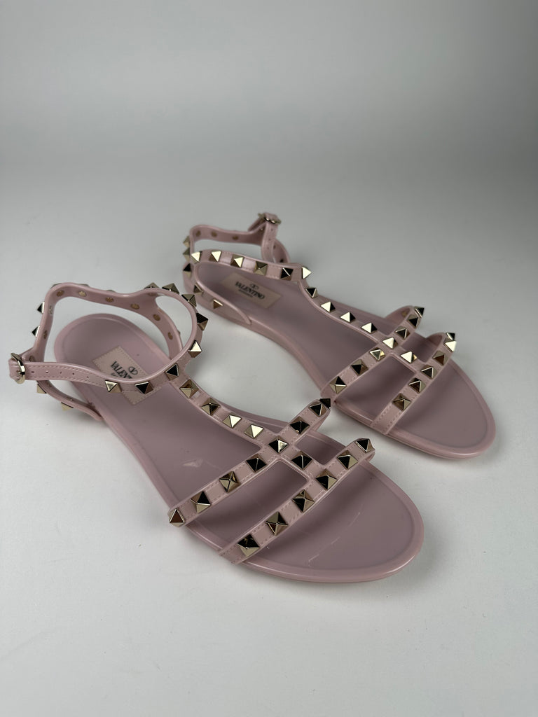 Valentino Garavani Rockstud Flat Rubber Sandals size 39EU