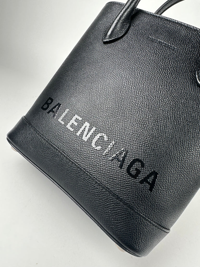 Balenciaga Grained Calfskin XS Ville Top Handle Tote Black