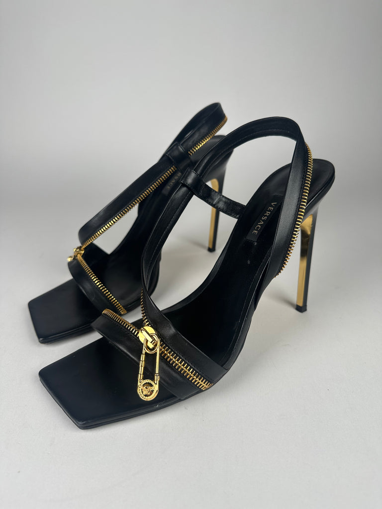 Versace Safety Pin Stiletto Sandals 41EU