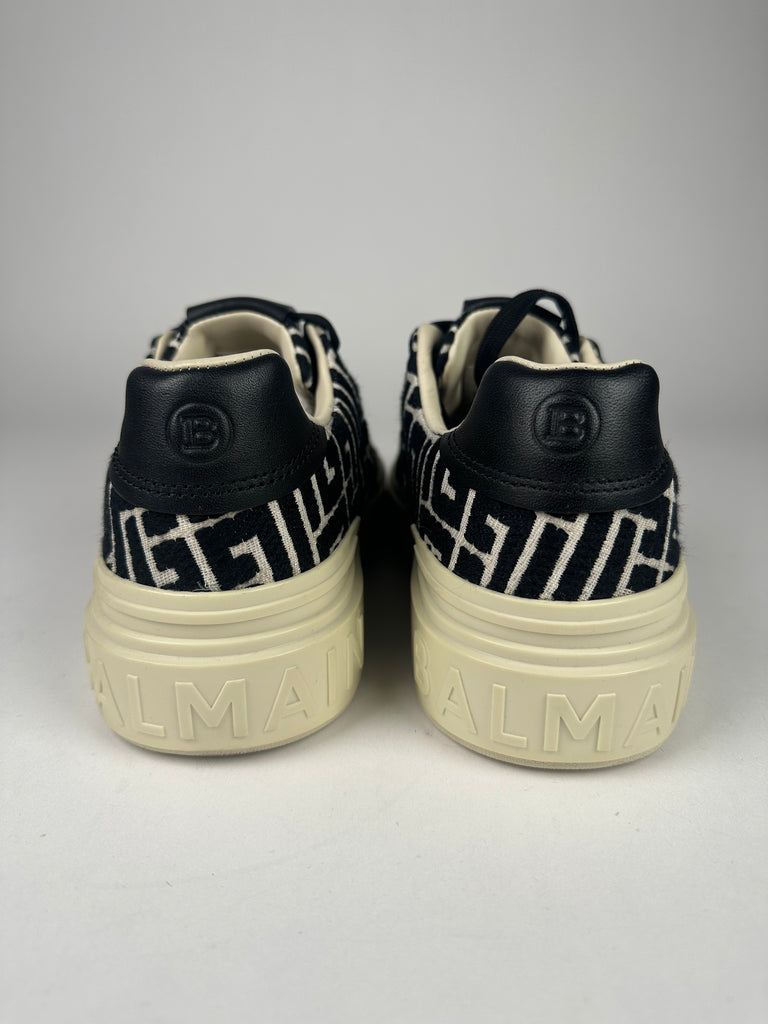 Balmain Monogram Jacquard B-Court Sneakers Size 38EU