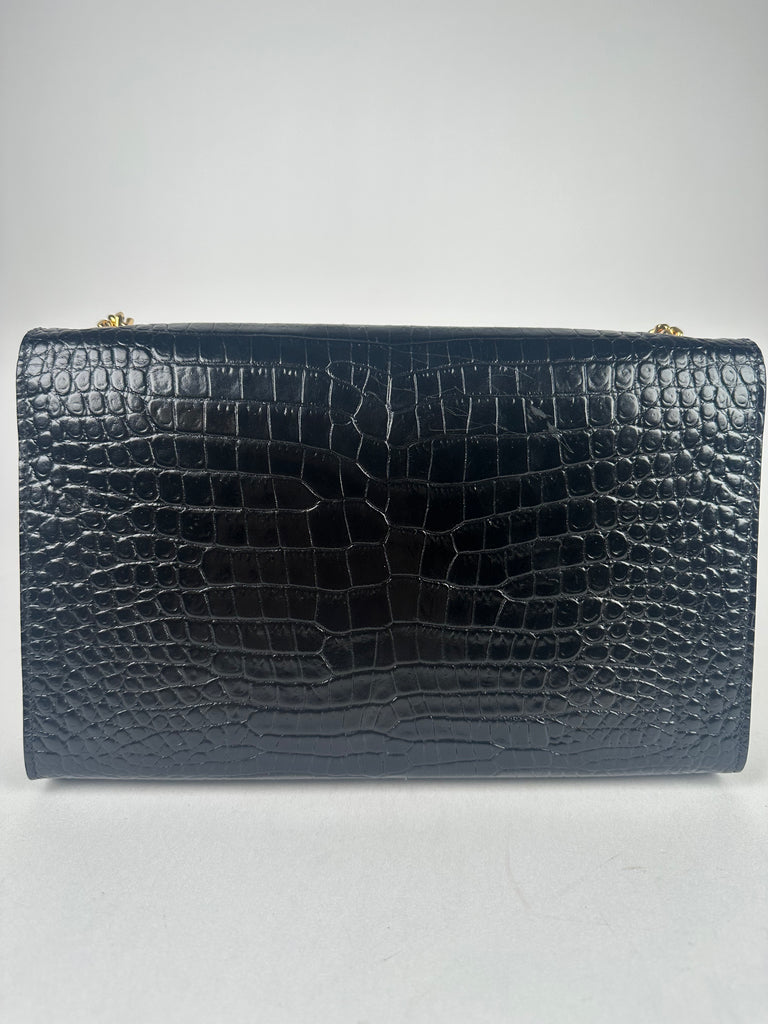 Saint Laurent Black Calfskin Classic Monogram Kate Tassel Medium