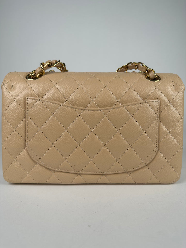 Chanel Caviar Quilted Small Double Flap Beige Clair