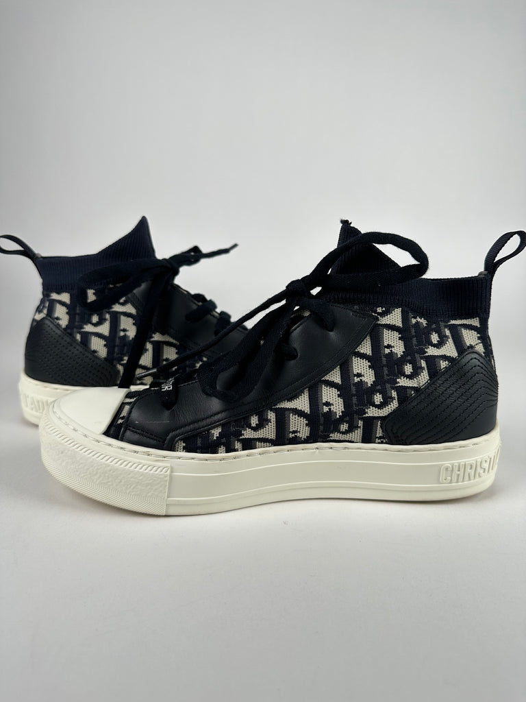 Dior Walk n Dior Mid Top Sneaker Blue Oblique size 37EU