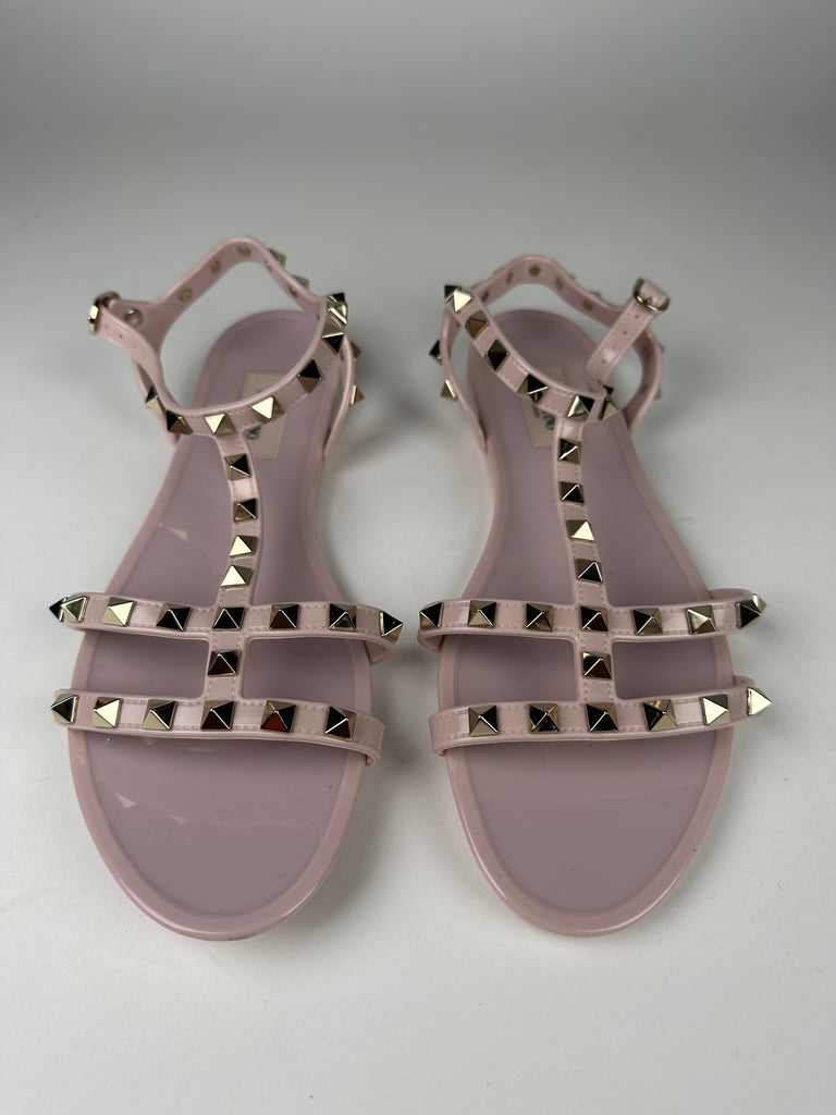 Valentino Garavani Rockstud Flat Rubber Sandals size 39EU