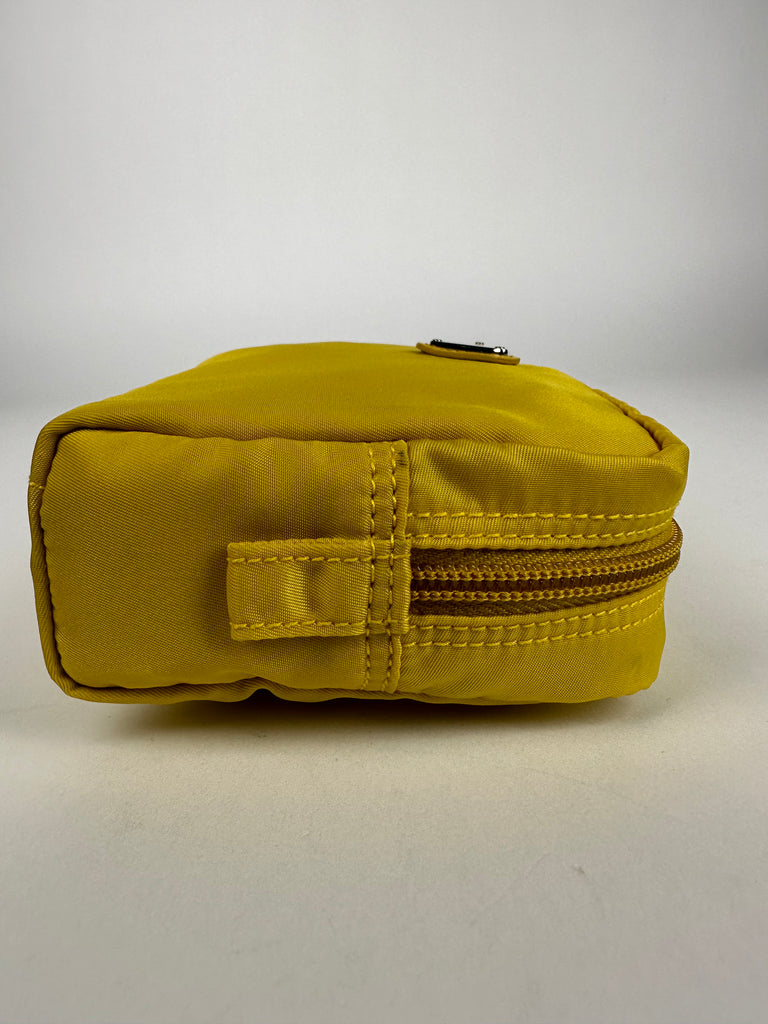 Prada Nylon Tessuto Cosmetic Pouch Pineapple Yellow