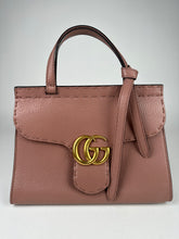 Load image into Gallery viewer, Gucci Marmont Calfskin Mini GG Top Handle Porcelain Rose