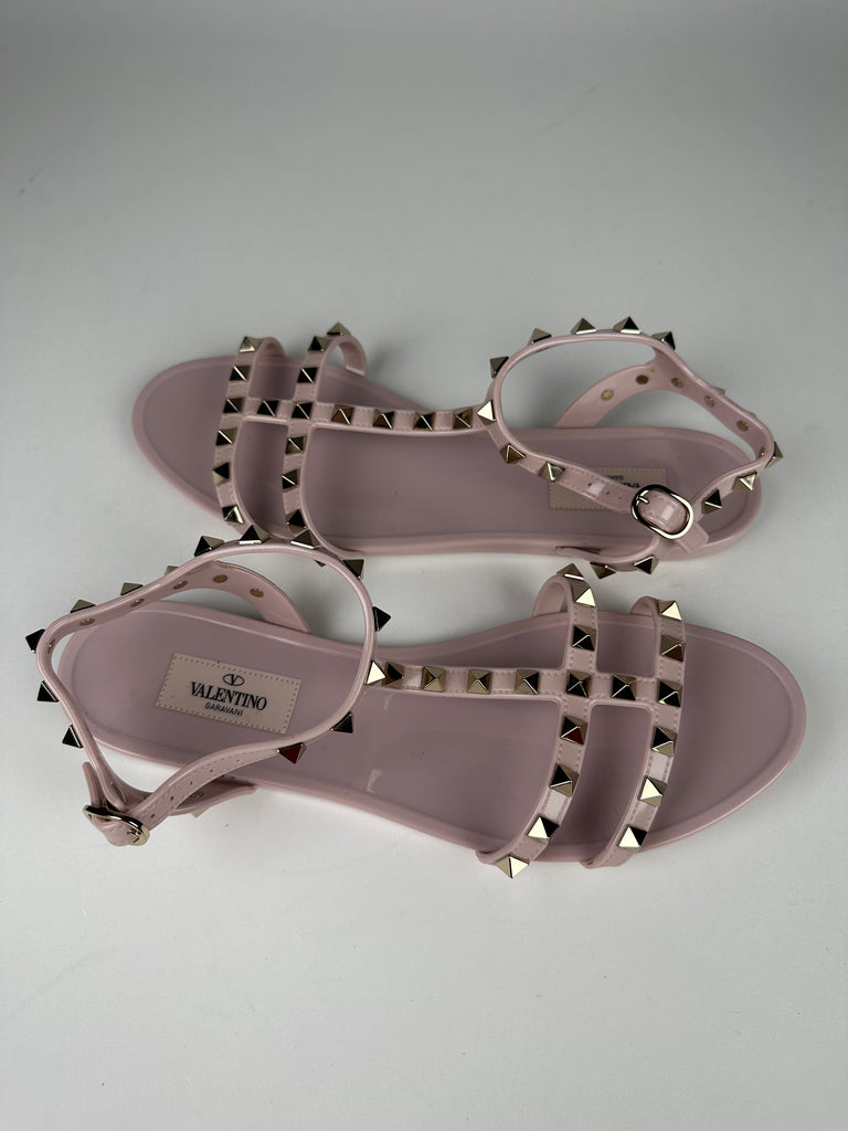 Valentino Garavani Rockstud Flat Rubber Sandals size 39EU