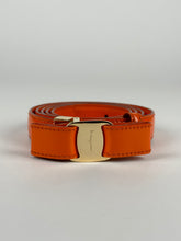 Load image into Gallery viewer, Salvatore Ferragamo Viva Bow Patent Leather Reversible and Adjustable Belt Orange