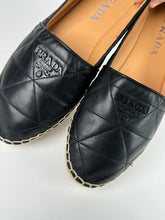 Load image into Gallery viewer, Prada Quilted Leather Black Logo Espadrilles Size 38.5EU