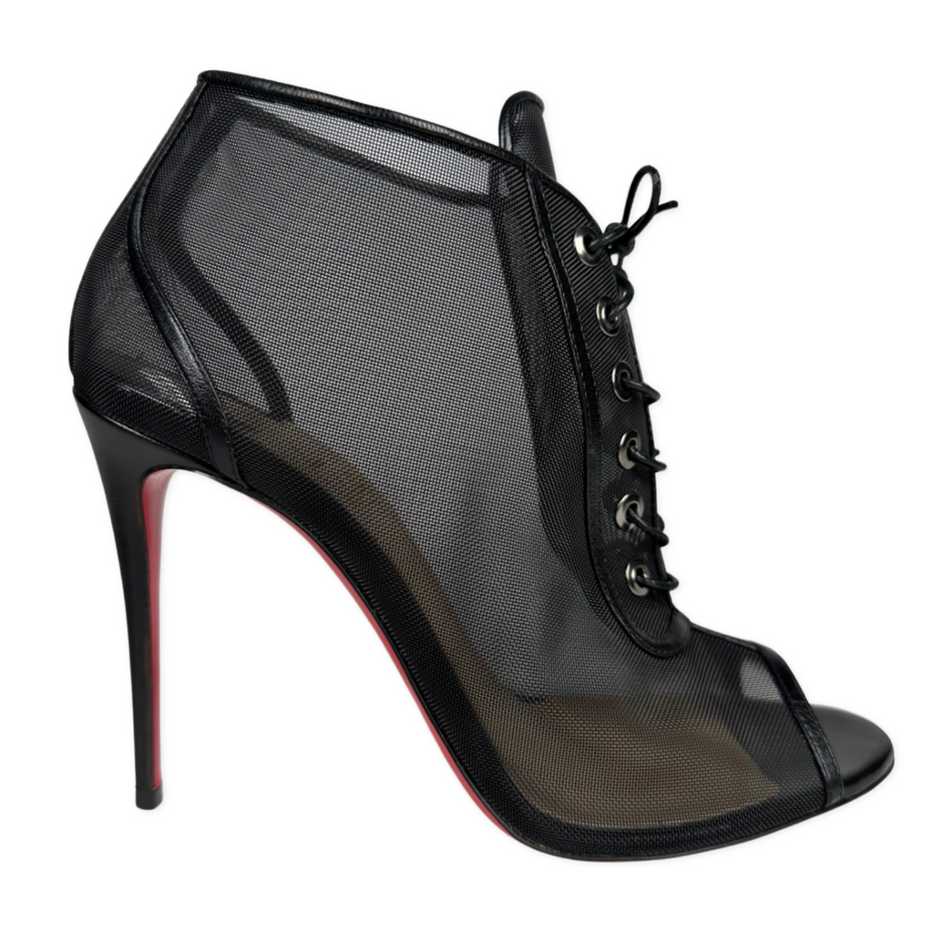 Christian Louboutin Open Ondessa 100 Mesh Black Size 37.5EU