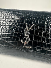 Load image into Gallery viewer, Saint Laurent Croc Embossed Uptown Mini Crossbody Black