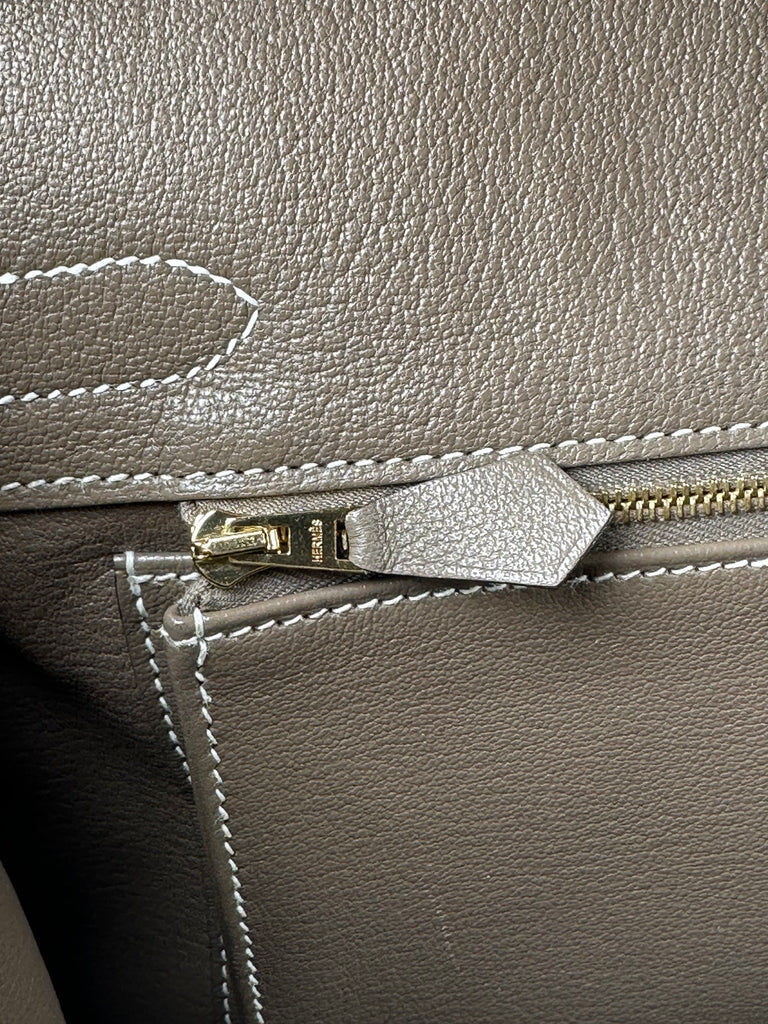 Hermes Birkin 30 Evercolor Leather Etoupe GHW