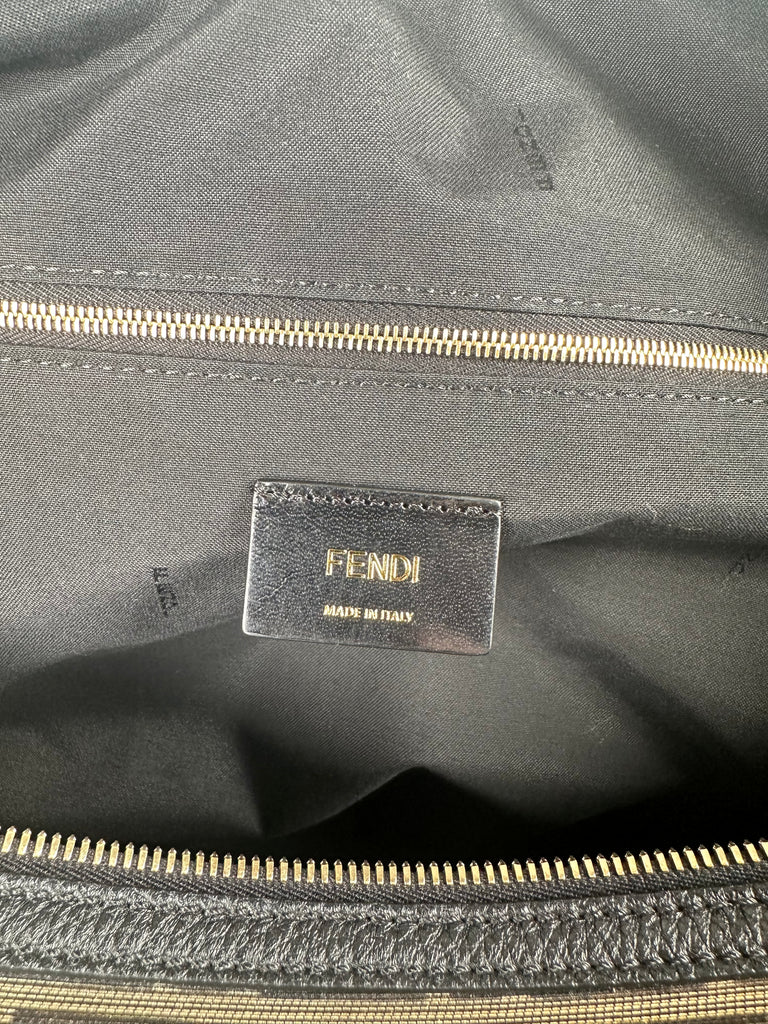 Fendi Metallic Zucca Print Karligraphy Duffle Bag Gold Black