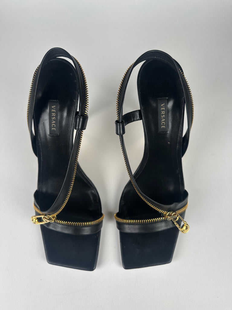 Versace Safety Pin Stiletto Sandals 41EU