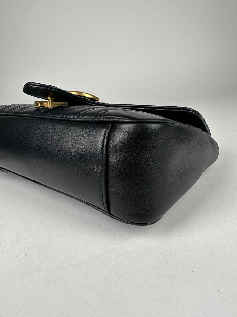 Gucci Marmont Small Shoulder Bag Calfskin Black