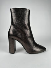 Load image into Gallery viewer, Saint Laurent Lou Ankle Boot 95 Metallic Pewter Size 39EU