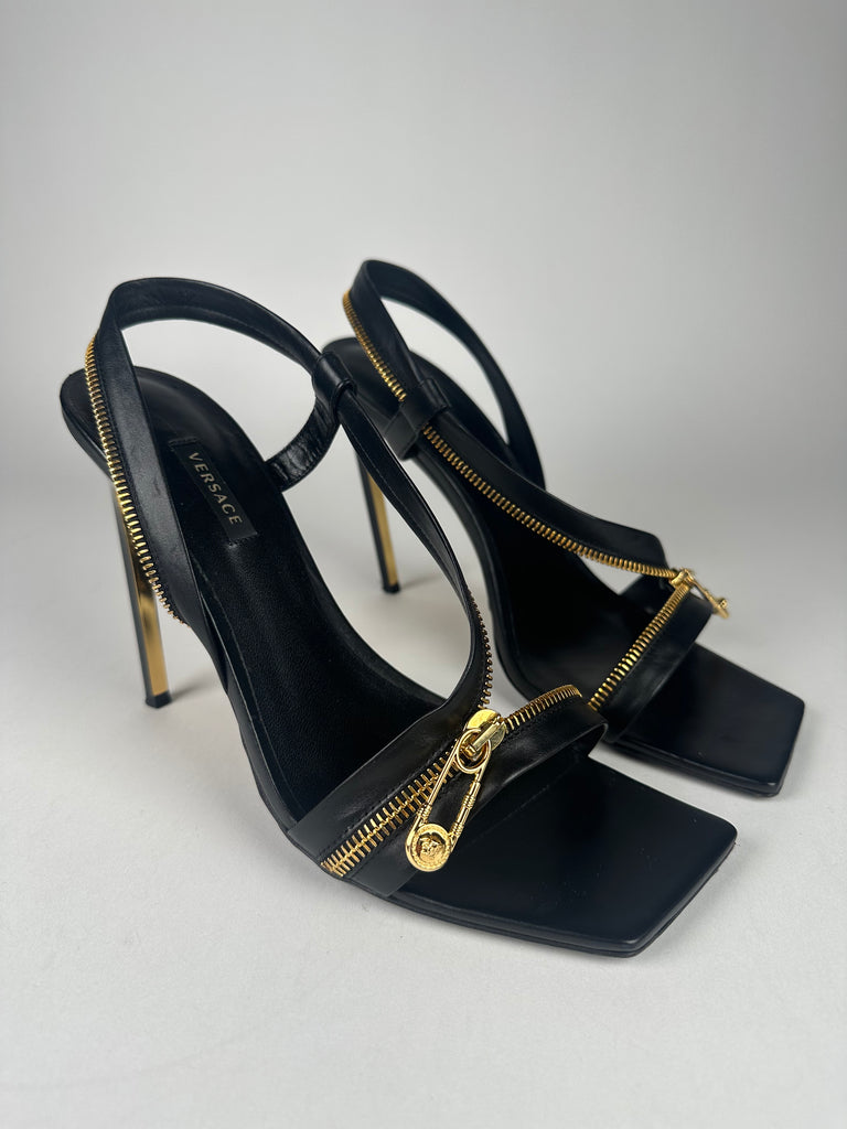 Versace Safety Pin Stiletto Sandals 41EU