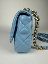 Load image into Gallery viewer, Chanel Lambskin Quilted Lacquered Chain Flap Bag Blue