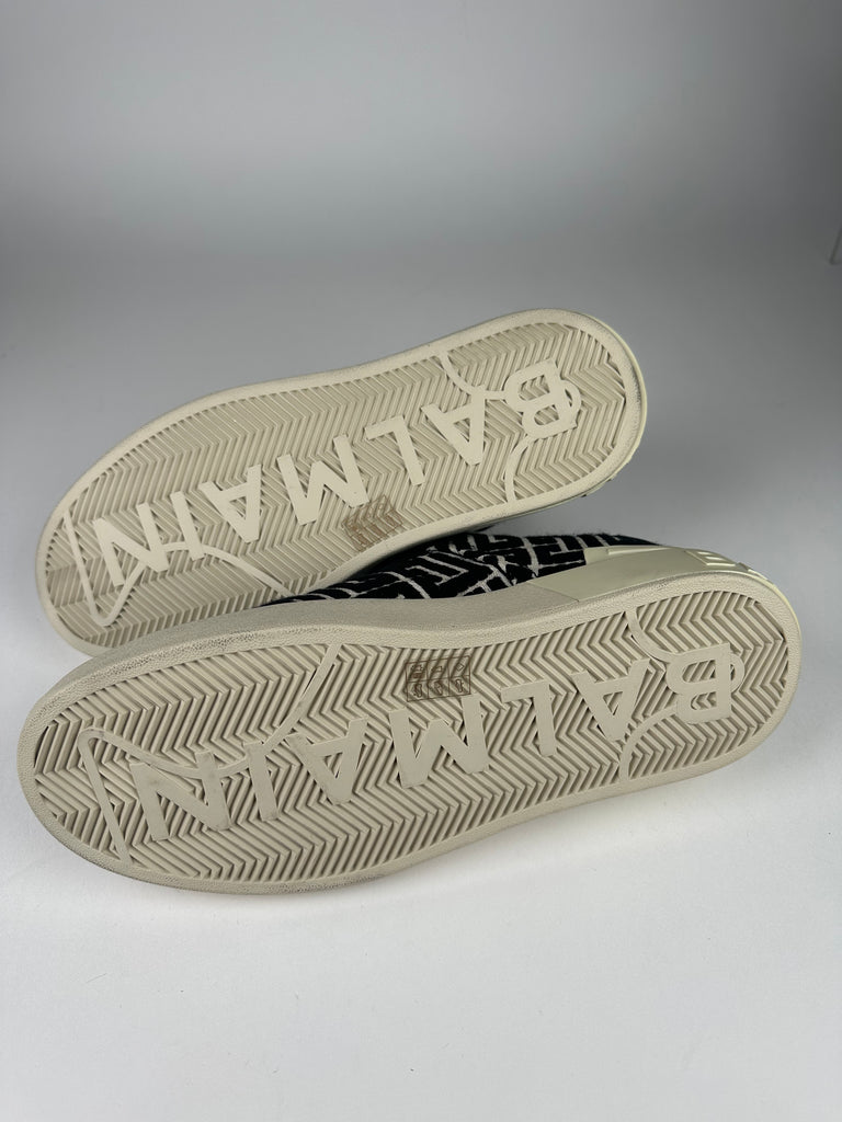 Balmain Monogram Jacquard B-Court Sneakers Size 38EU
