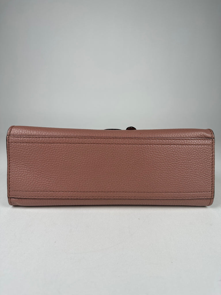 Gucci Marmont Calfskin Mini GG Top Handle Porcelain Rose