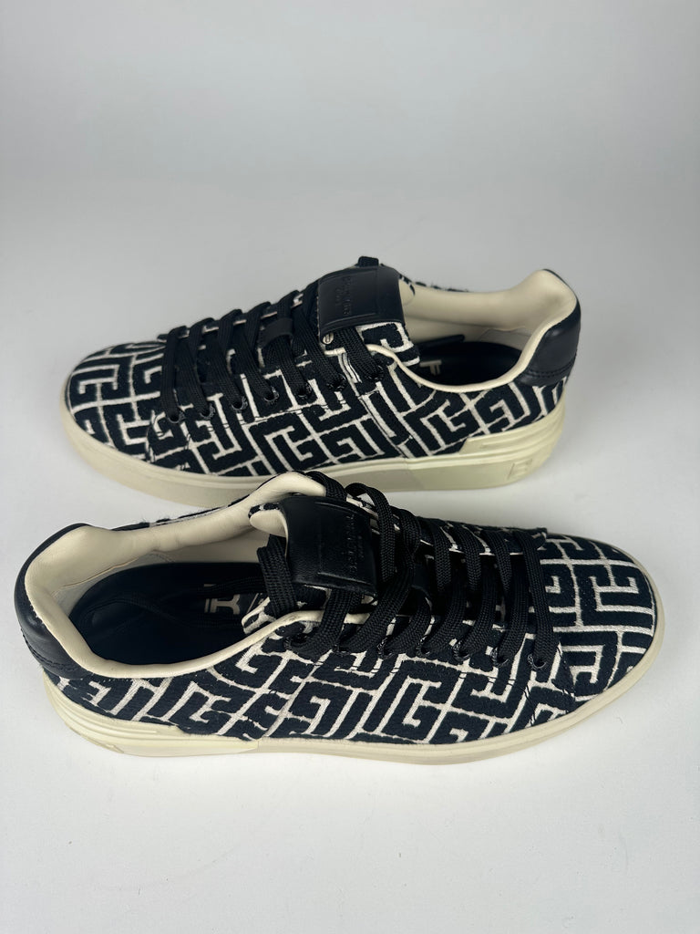 Balmain Monogram Jacquard B-Court Sneakers Size 38EU