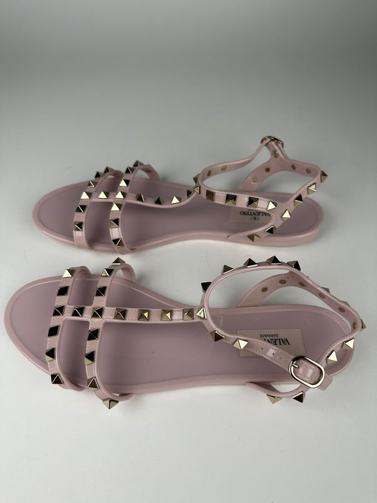 Valentino Garavani Rockstud Flat Rubber Sandals size 39EU