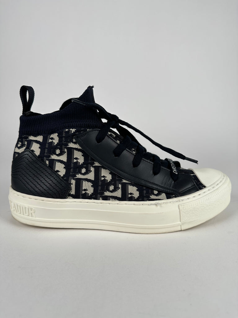 Dior Walk n Dior Mid Top Sneaker Blue Oblique size 37EU