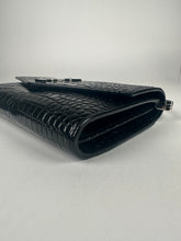 Load image into Gallery viewer, Saint Laurent Croc Embossed Uptown Mini Crossbody Black