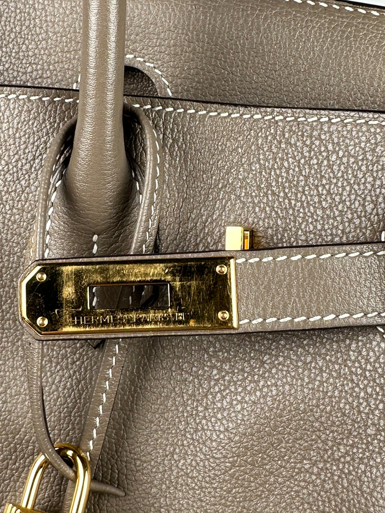 Hermes Birkin 30 Evercolor Leather Etoupe GHW