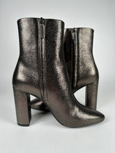 Load image into Gallery viewer, Saint Laurent Lou Ankle Boot 95 Metallic Pewter Size 39EU