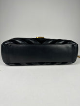 Load image into Gallery viewer, Saint Laurent Leather and Suede Matelasse Chevron Monogram Large College Satchel Black