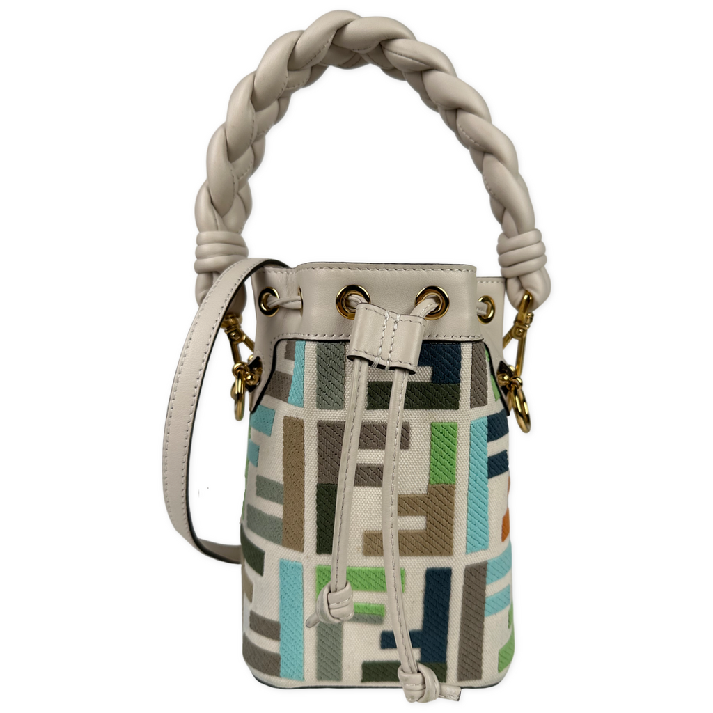 Fendi, Bags, Fendi Baguette Bag In Canvas With Embroidered Multicolor Ff  Fendi Monogram