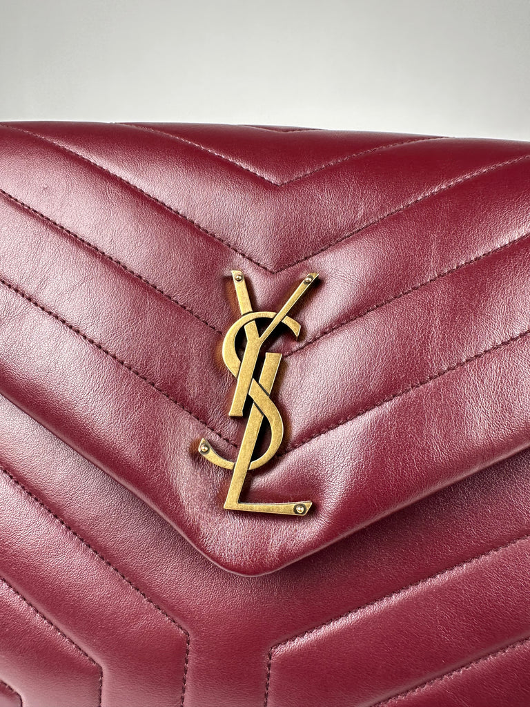 Saint Laurent Medium LouLou Matelasse Burgundy
