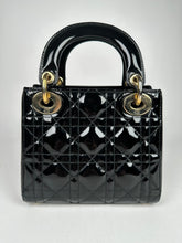 Load image into Gallery viewer, Dior Mini Lady Dior Black Patent Cannage Calfskin
