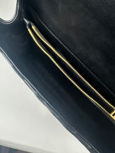 Load image into Gallery viewer, Saint Laurent Leather and Suede Matelasse Chevron Monogram Large College Satchel Black