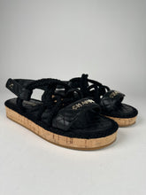 Load image into Gallery viewer, Chanel Cord Lambskin Quilted Logo Sandal Size 38EU