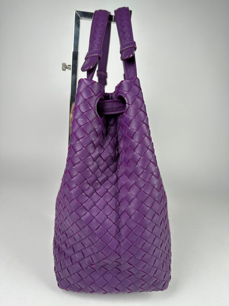 Bottega Veneta Nappa Intrecciato Garda Tote Purple
