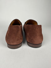 Load image into Gallery viewer, Gucci Brixton Horsebit Loafer Brown Suede With Stripe Detail 7G/ 40.5EU
