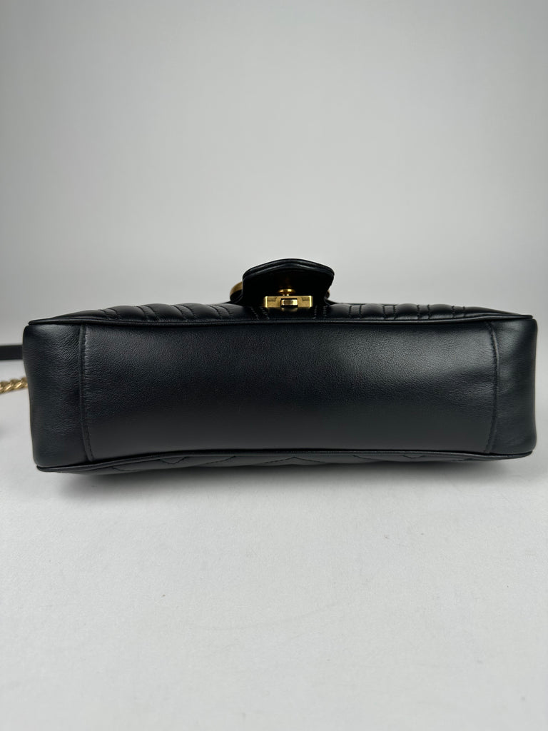 Gucci Marmont Small Shoulder Bag Calfskin Black