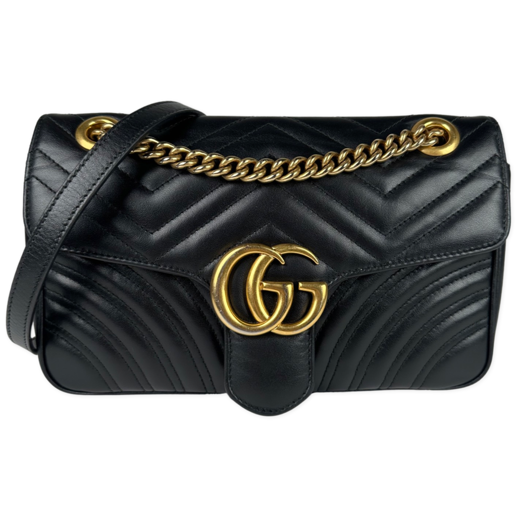 Gucci Marmont Small Shoulder Bag Calfskin Black