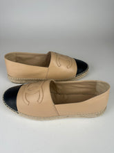 Load image into Gallery viewer, Chanel Lambskin CC Espadrilles Black/Beige 39EU