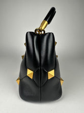 Load image into Gallery viewer, Valentino Garavani Nappa Small Roman Stud The Handle Bag Black