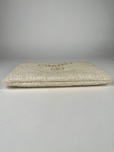 Load image into Gallery viewer, Chanel Woven Raffia Large Cosmetic O-Case Clutch Beige Gold