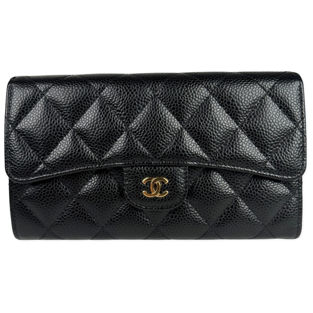 Chanel Caviar Quilted Medium Flap Wallet Black