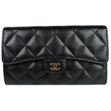 Load image into Gallery viewer, Chanel Caviar Quilted Medium Flap Wallet Black